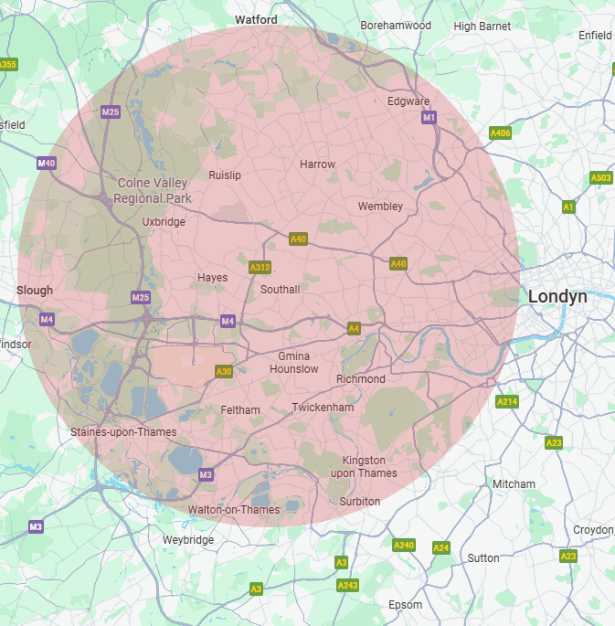 Areas Covered Map