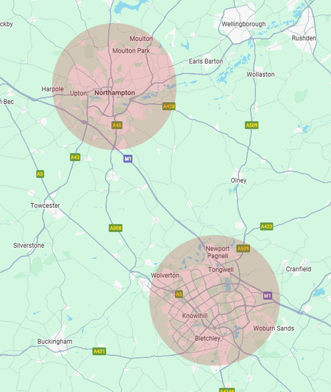 Areas Covered Map